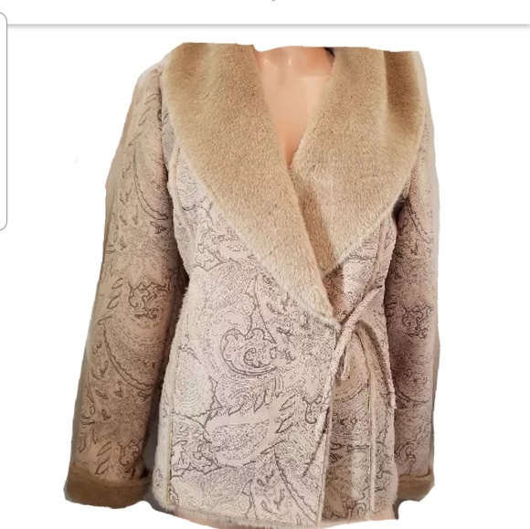eivissa Jackets & Blazers - Suede Paisly Wrap Winter Coat sz Small